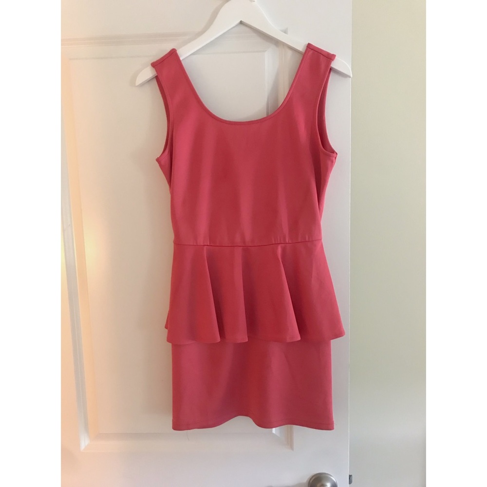 Hot Pink peplum dress